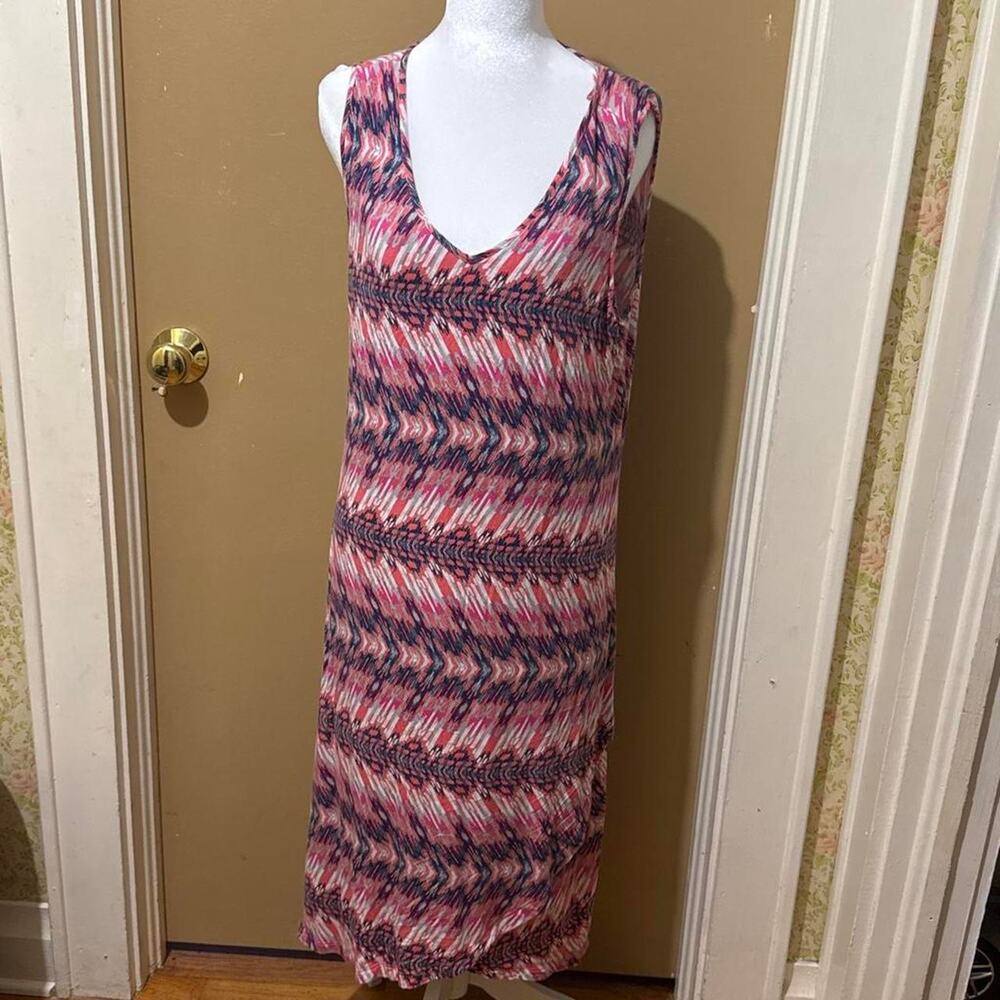 Pink purple and white geometric Dress